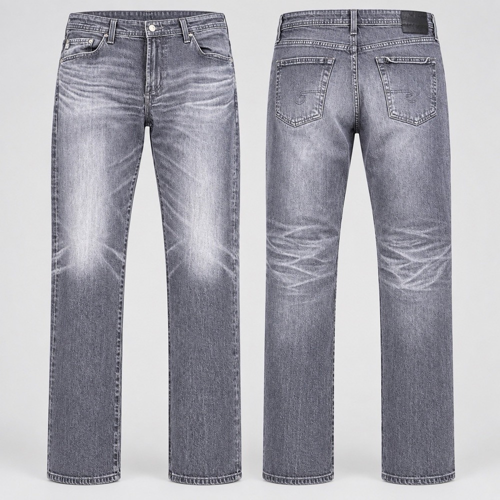 AG The Everett Jeans Mens 36x32 Gray Charcoal Slim Straight Stretch